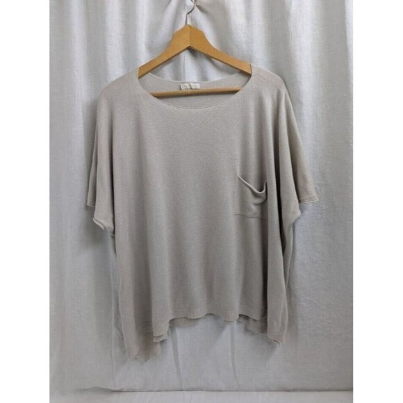 Milio-Milano Sweaters - Milio-Milano women's Large flowy short sleeve sweater, cream, modal SW8
